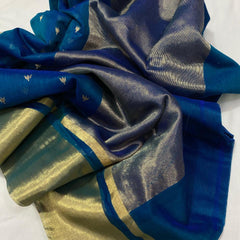 Chanderi Chanderi handloom masrize silk saree all over 1 naliya ghani butti