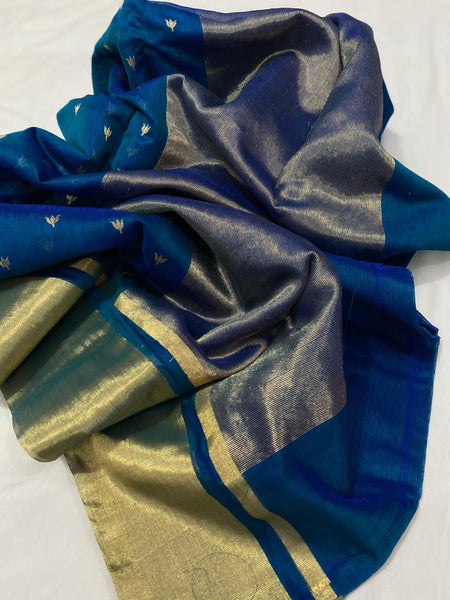 Chanderi Chanderi handloom masrize silk saree all over 1 naliya ghani butti