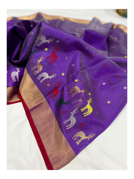 Raw mango pattu pure soft silk all hiran kinaar scart jangla butta