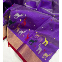 Raw mango pattu pure soft silk all hiran kinaar scart jangla butta