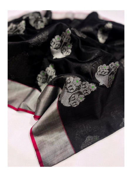 Raw mango pattu pure soft silk all over Meena butta