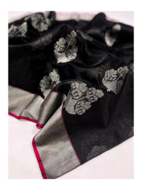 Raw mango pattu pure soft silk all over Meena butta
