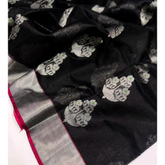 Raw mango pattu pure soft silk all over Meena butta
