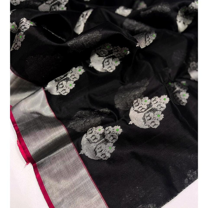 Raw mango pattu pure soft silk all over Meena butta