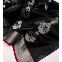 Raw mango pattu pure soft silk all over Meena butta