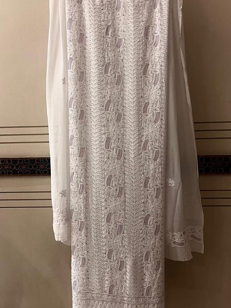 Pure Georgette Semi-Stitched Kurta and Dupatta Set