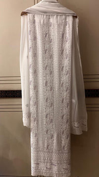Pure Georgette Semi-Stitched Kurta and Dupatta Set