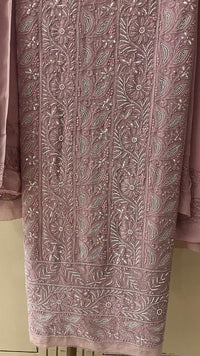 Pure Georgette Semi-Stitched Kurta and Dupatta Set