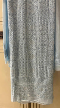 Pure Georgette Semi-Stitched Kurta and Dupatta Set