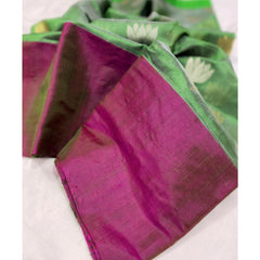 Raw mango pattu pure soft silk all over butta with mashru border