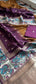 Luxurious Silver Banarasi Weave Satin Crepe Saree