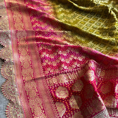 Elegant Bandhani Banarasi Khaddi Georgette Dupatta