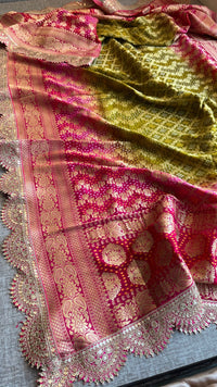 Elegant Bandhani Banarasi Khaddi Georgette Dupatta