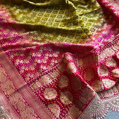 Elegant Bandhani Banarasi Khaddi Georgette Dupatta