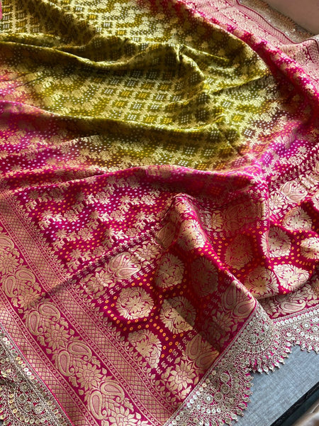 Elegant Bandhani Banarasi Khaddi Georgette Dupatta