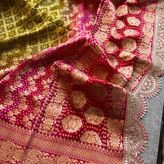 Elegant Bandhani Banarasi Khaddi Georgette Dupatta