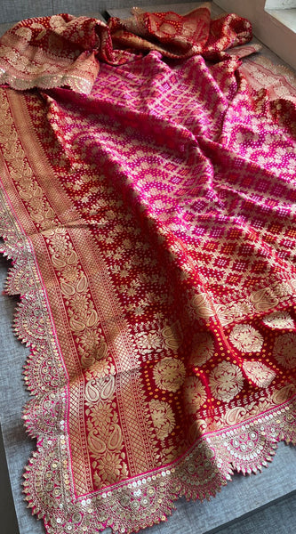 Elegant Bandhani Banarasi Khaddi Georgette Dupatta