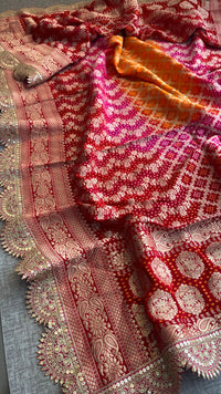 Elegant Bandhani Banarasi Khaddi Georgette Dupatta