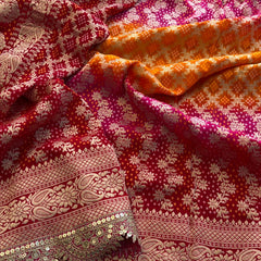 Elegant Bandhani Banarasi Khaddi Georgette Dupatta