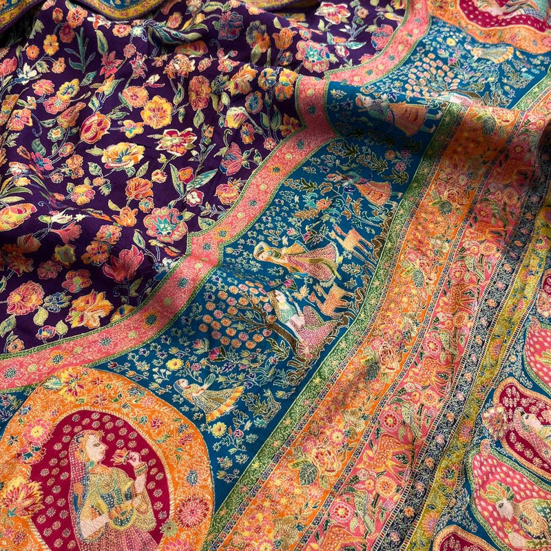 Luxurious Meena Banarasi Munga Tussar Silk Saree