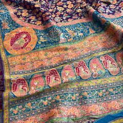 Luxurious Meena Banarasi Munga Tussar Silk Saree