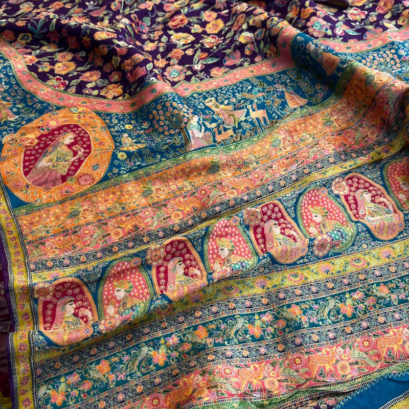 Luxurious Meena Banarasi Munga Tussar Silk Saree