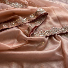 Soft Tissue Silk Saree with Gotapatti, Zardozi & Pearl Embellishments