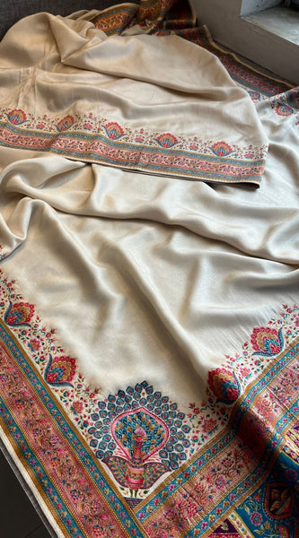 Elegant Meena Banarasi Munga Tussar Silk Saree