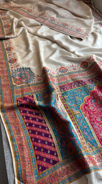 Elegant Meena Banarasi Munga Tussar Silk Saree