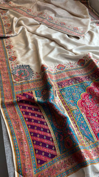 Elegant Meena Banarasi Munga Tussar Silk Saree