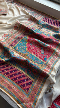 Elegant Meena Banarasi Munga Tussar Silk Saree