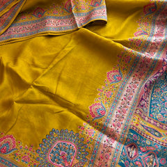 Pure Munga Tussar Silk Saree with Meena Banarasi Weaving