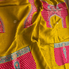 Pure Munga Tussar Silk Saree with Meena Banarasi Weaving