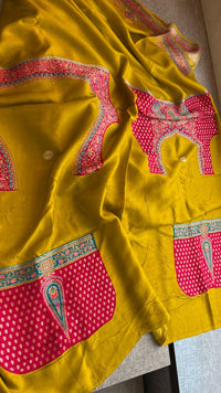 Pure Munga Tussar Silk Saree with Meena Banarasi Weaving