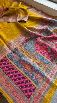 Pure Munga Tussar Silk Saree with Meena Banarasi Weaving