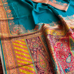 Pure Munga Tussar Silk Saree with Meena Banarasi Weaving