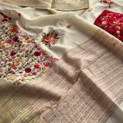 Pure Munga Silk Saree with Hand Knot & Katha Banarasi Weaving