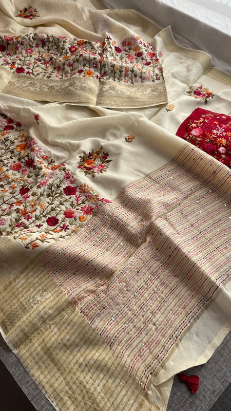 Pure Munga Silk Saree with Hand Knot & Katha Banarasi Weaving