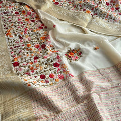 Pure Munga Silk Saree with Hand Knot & Katha Banarasi Weaving