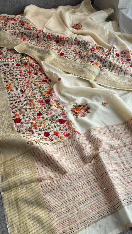 Pure Munga Silk Saree with Hand Knot & Katha Banarasi Weaving