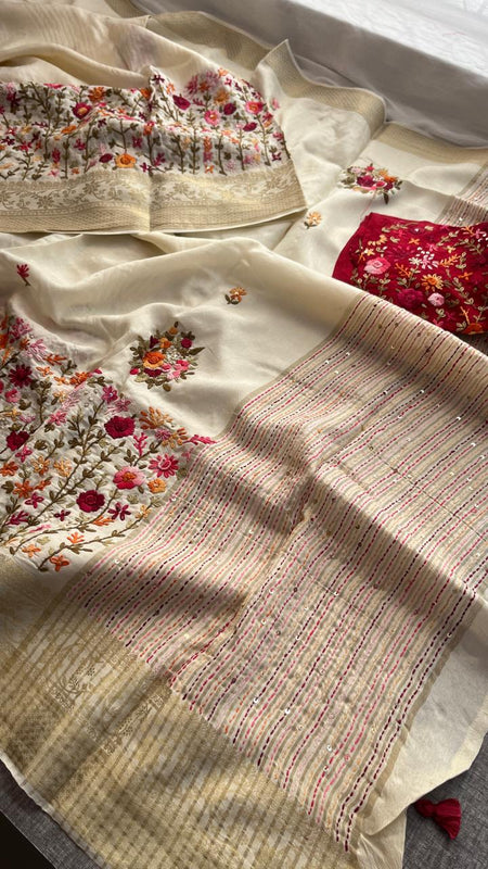 Pure Munga Silk Saree with Hand Knot & Katha Banarasi Weaving