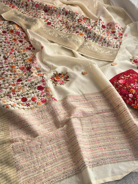 Pure Munga Silk Saree with Hand Knot & Katha Banarasi Weaving