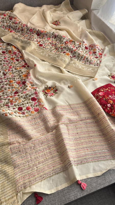 Pure Munga Silk Saree with Hand Knot & Katha Banarasi Weaving