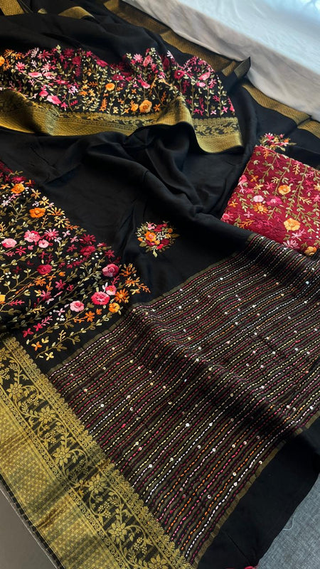Pure Munga Silk Saree with Hand Knot & Katha Banarasi Weaving