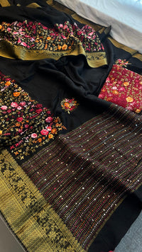 Pure Munga Silk Saree with Hand Knot & Katha Banarasi Weaving