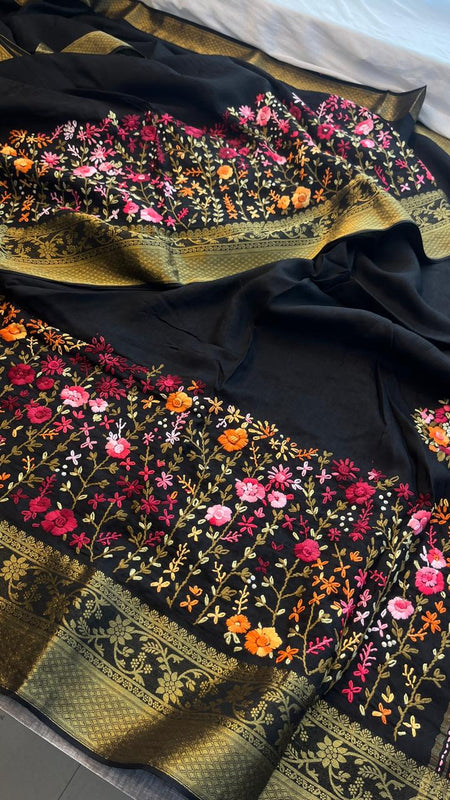 Pure Munga Silk Saree with Hand Knot & Katha Banarasi Weaving