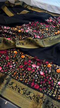 Pure Munga Silk Saree with Hand Knot & Katha Banarasi Weaving