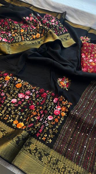 Pure Munga Silk Saree with Hand Knot & Katha Banarasi Weaving