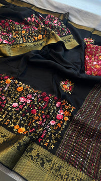 Pure Munga Silk Saree with Hand Knot & Katha Banarasi Weaving