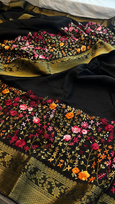 Pure Munga Silk Saree with Hand Knot & Katha Banarasi Weaving